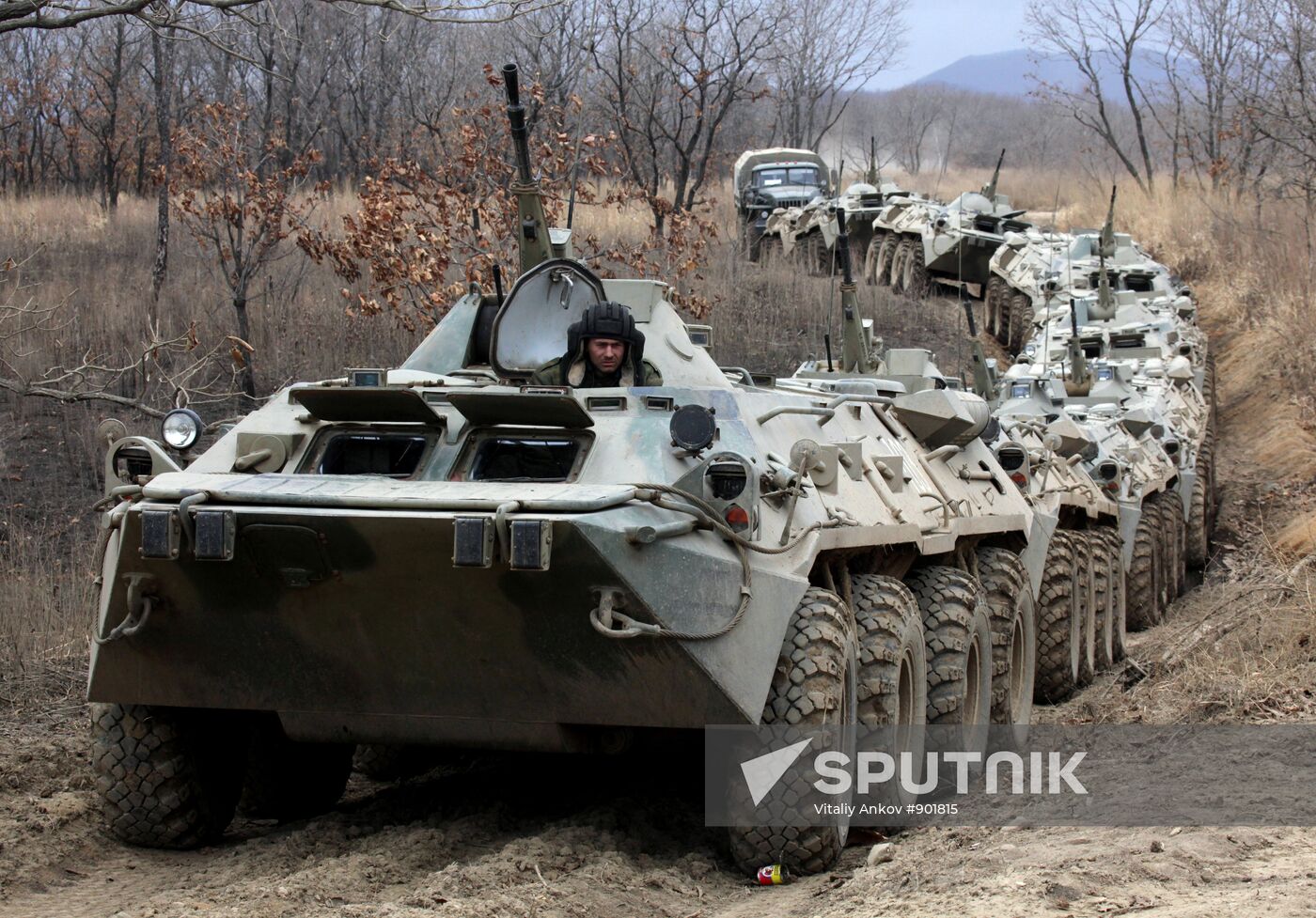 Armored fighting vehicles convoy