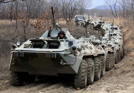 Armored fighting vehicles convoy
