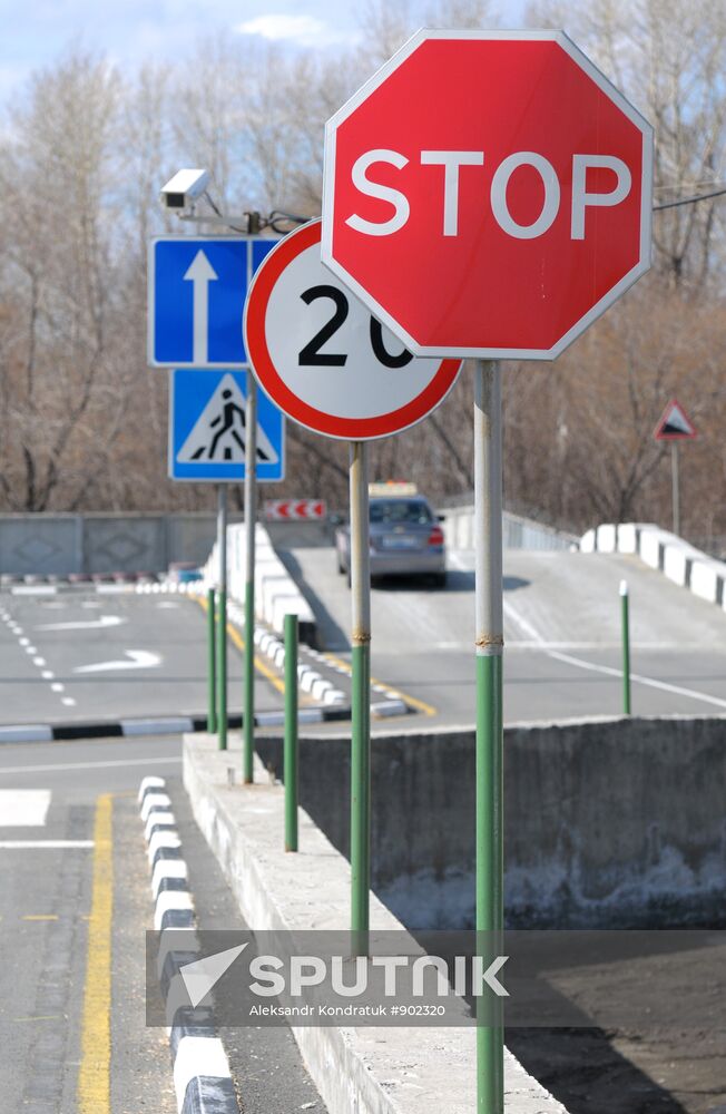 Driving lessons at automated autodrome, Chelyabinsk