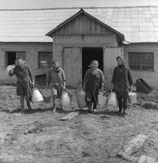 The Bolshoye Alexeyevskoye State Breeing Farm. Dairymaids.