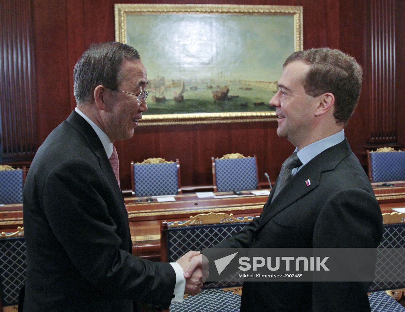 Dmitry Medvedev meets with Ban Ki-moon