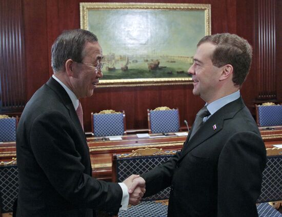 Dmitry Medvedev meets with Ban Ki-moon