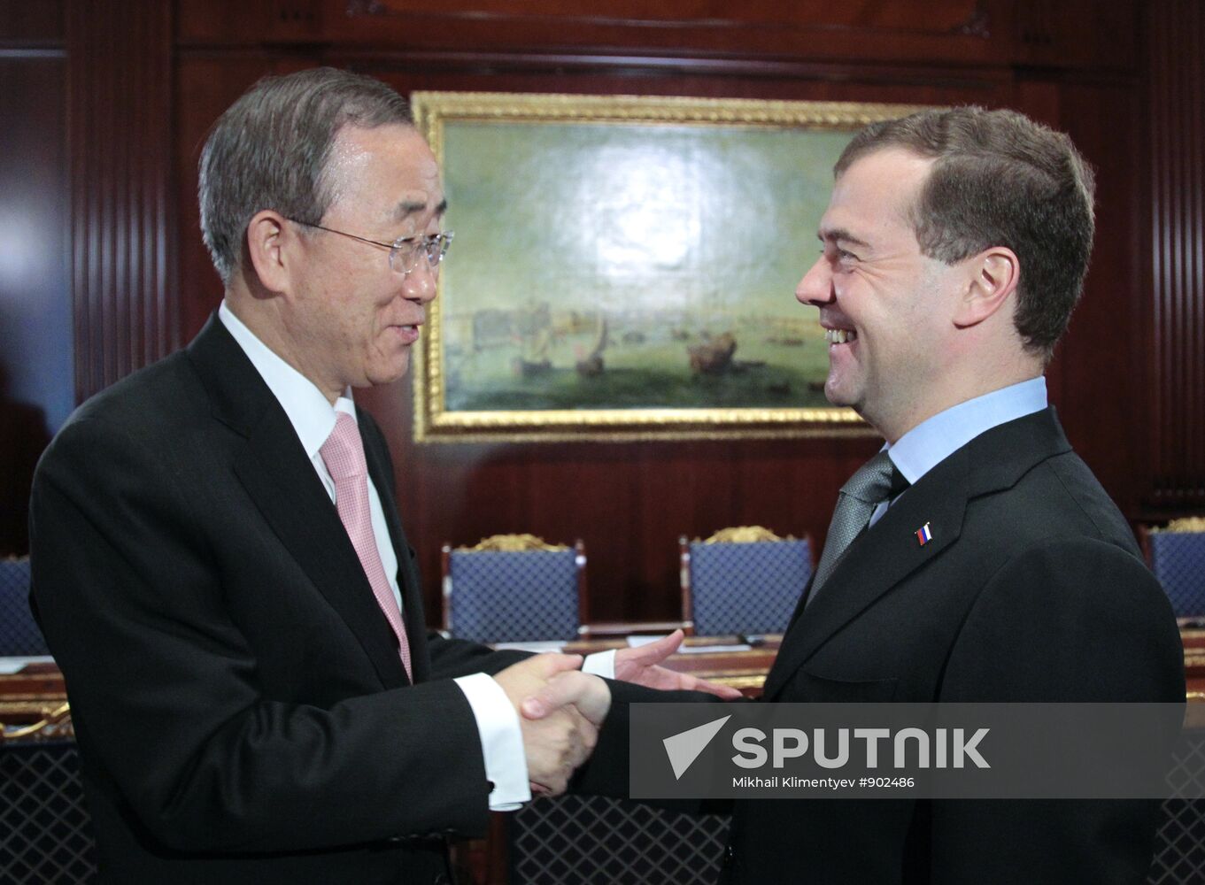 Dmitry Medvedev meets with Ban Ki-moon
