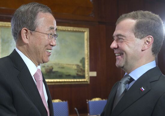 Dmitry Medvedev meets with Ban Ki-moon