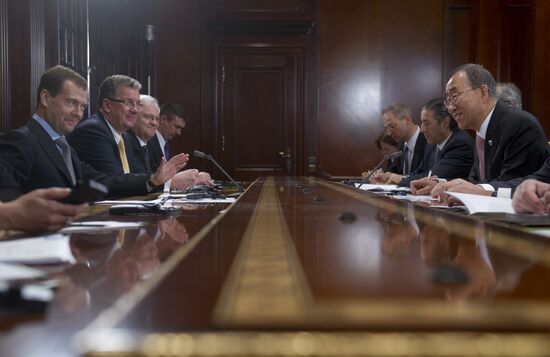 Dmitry Medvedev meets with Ban Ki-moon