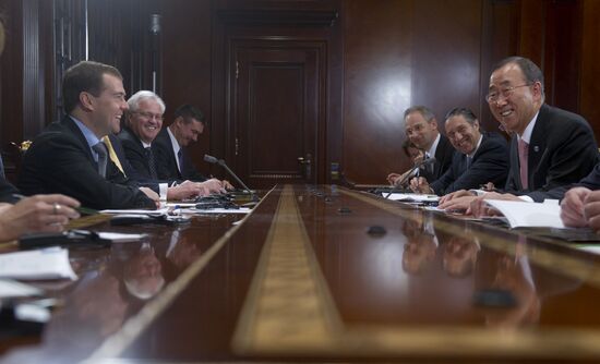 Dmitry Medvedev meets with Ban Ki-moon