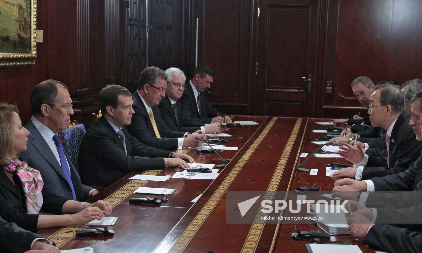 Dmitry Medvedev meets with Ban Ki-moon