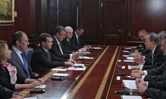 Dmitry Medvedev meets with Ban Ki-moon