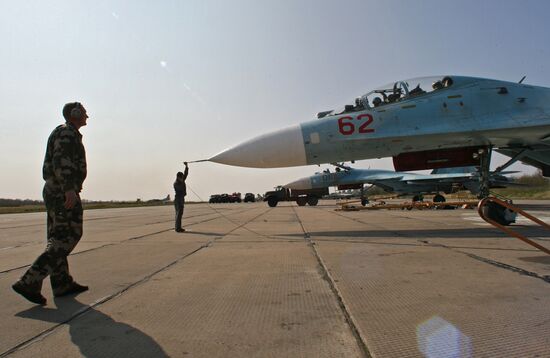 The Baltic Fleet Su-27 fighter squadron