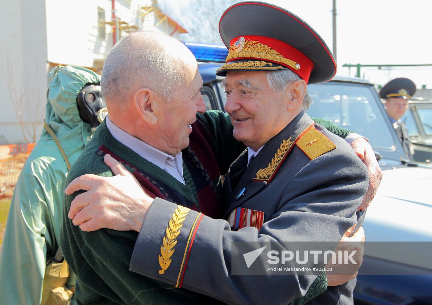 Meeting of liquidators in Chernobyl accident exclusion zone