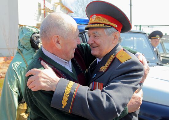 Meeting of liquidators in Chernobyl accident exclusion zone