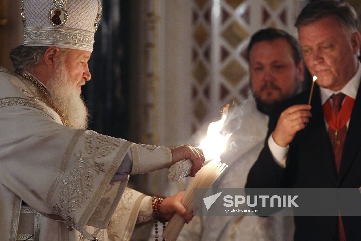 Easter service at Christ the Savior Cathedral in Moscow