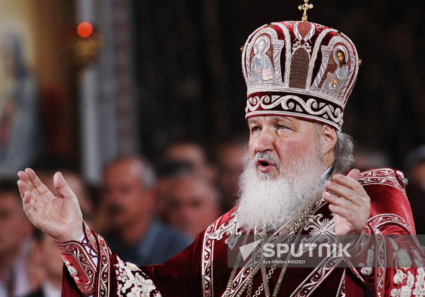 Easter service at Christ the Savior Cathedral in Moscow