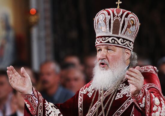 Easter service at Christ the Savior Cathedral in Moscow