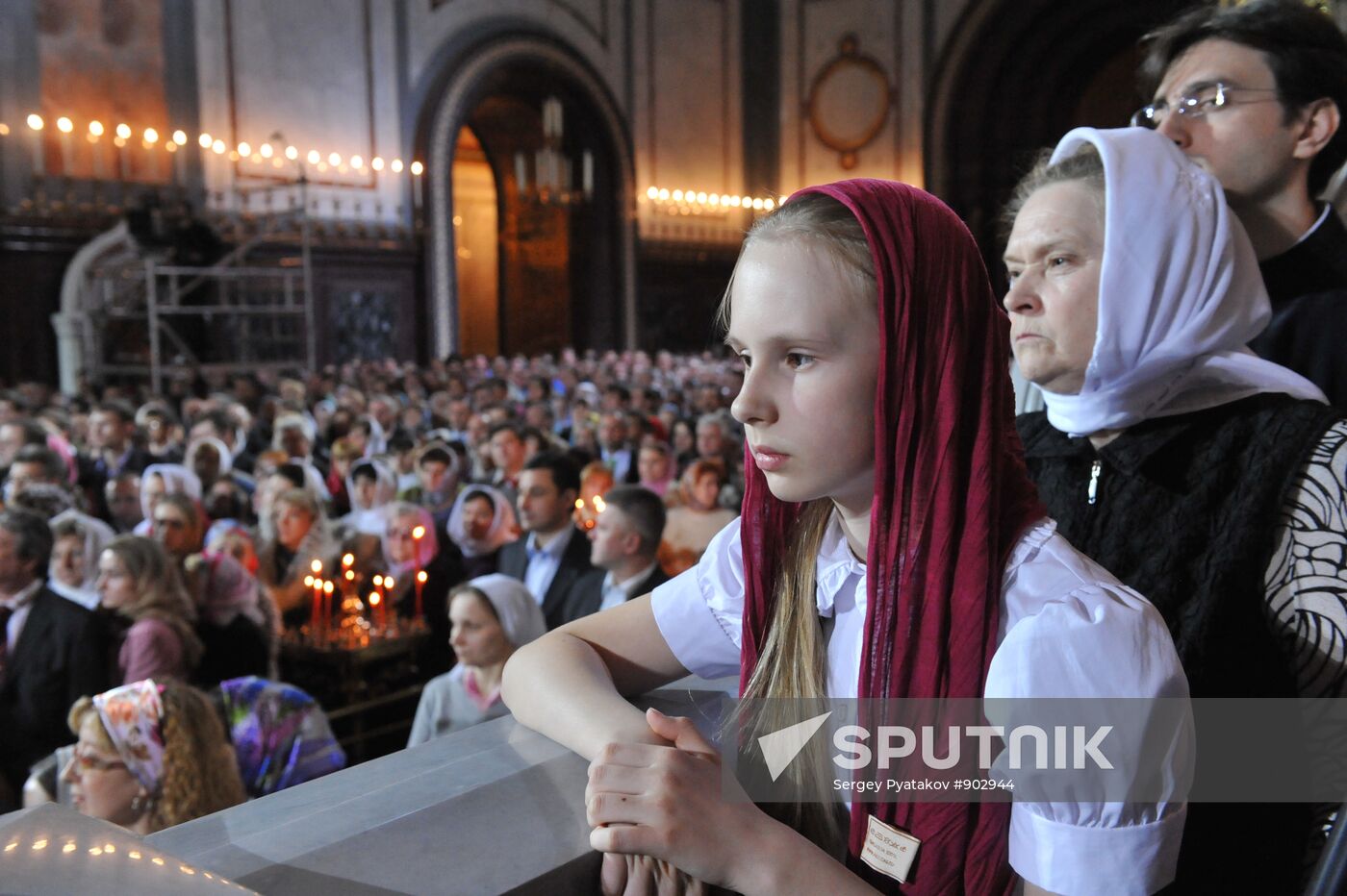 Easter service at Moscow's Christ the Savior Cathedral