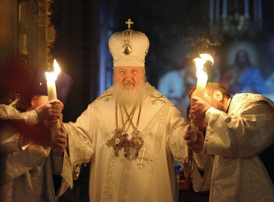 Easter service at Moscow's Christ the Savior Cathedral