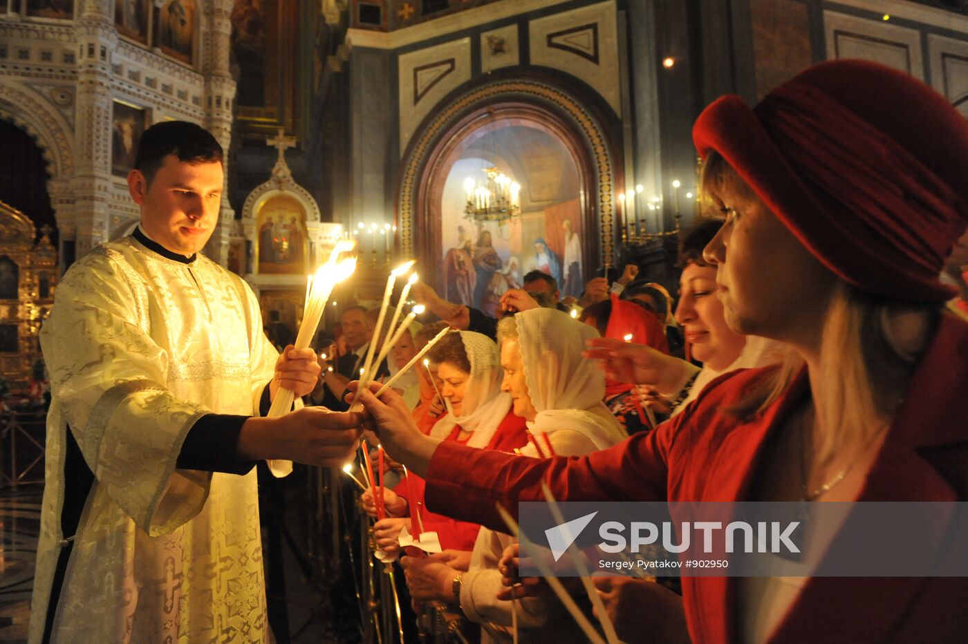 Easter service at Moscow's Christ the Savior Cathedral