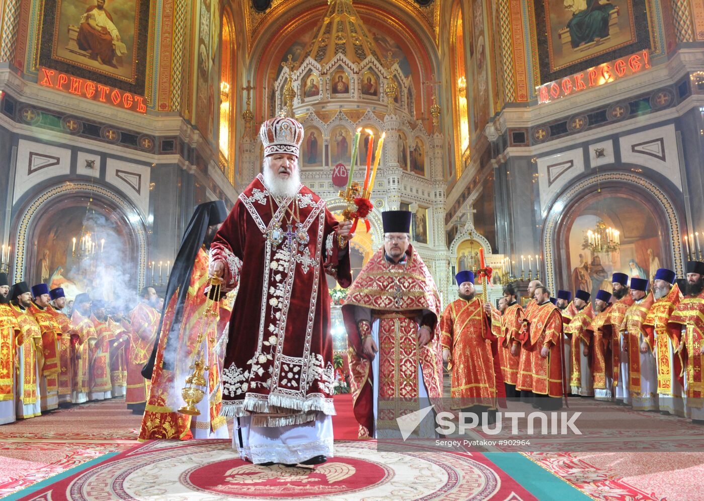 Easter service at Christ the Savior Cathedral in Moscow