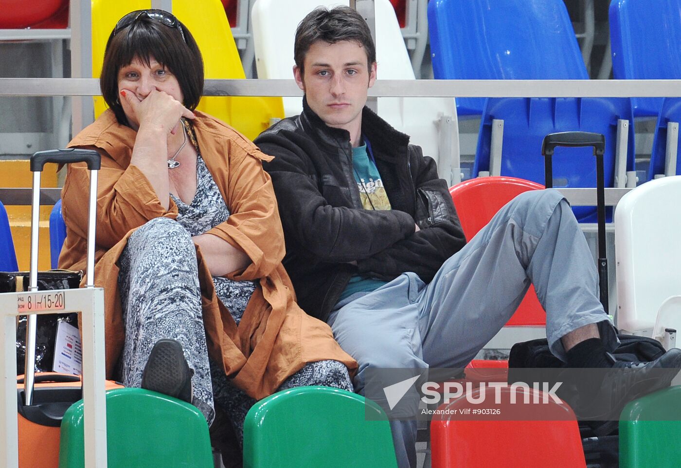 Brian Joubert and his mother