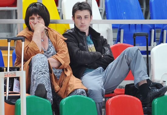 Brian Joubert and his mother