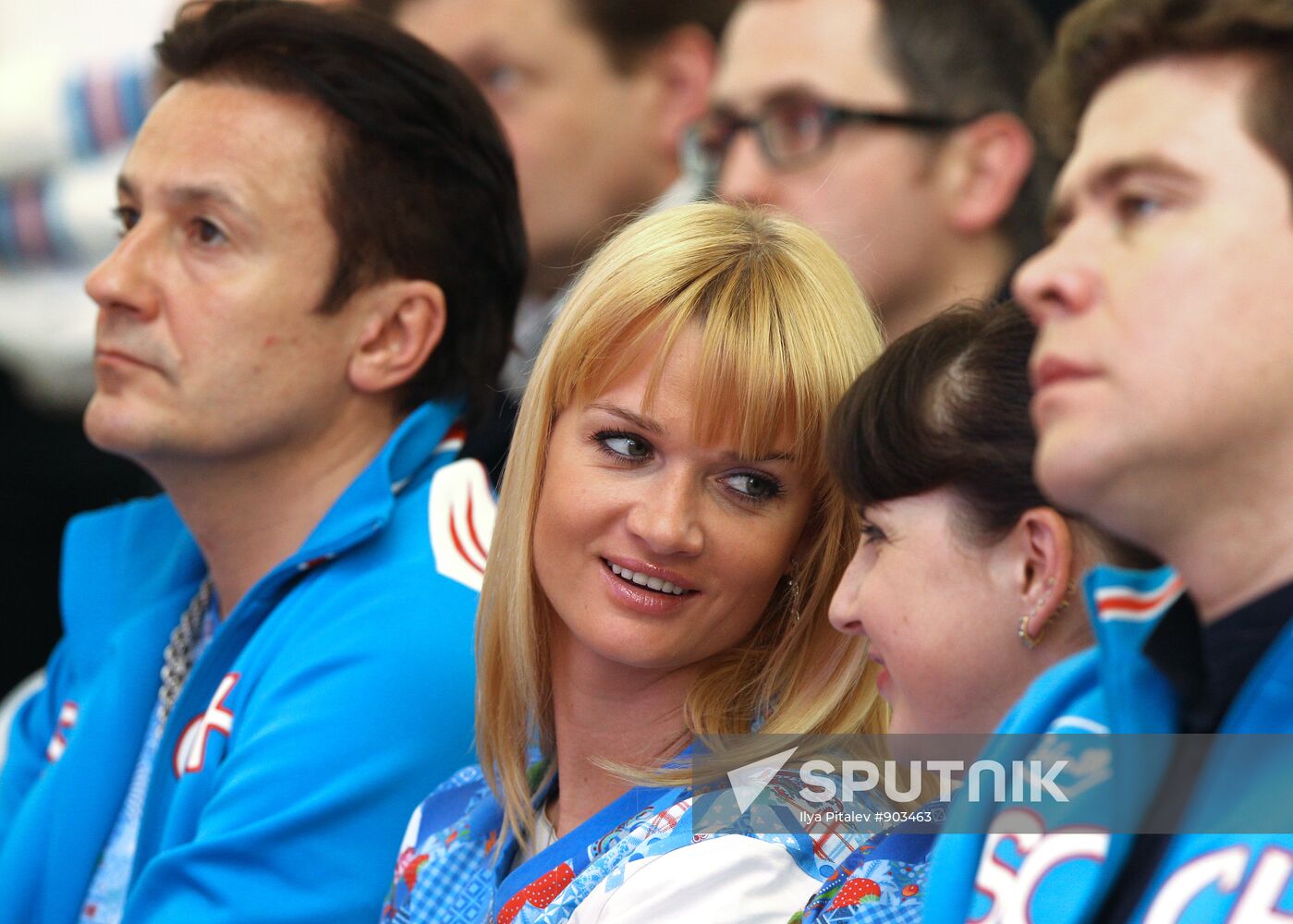 Oleg Menshikov, S. Khorkina, Irina Slutskaya and Denis Matsuev