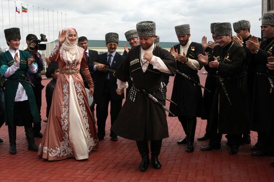 R. Kadyrov takes part in celebrations for Chechen Language Day