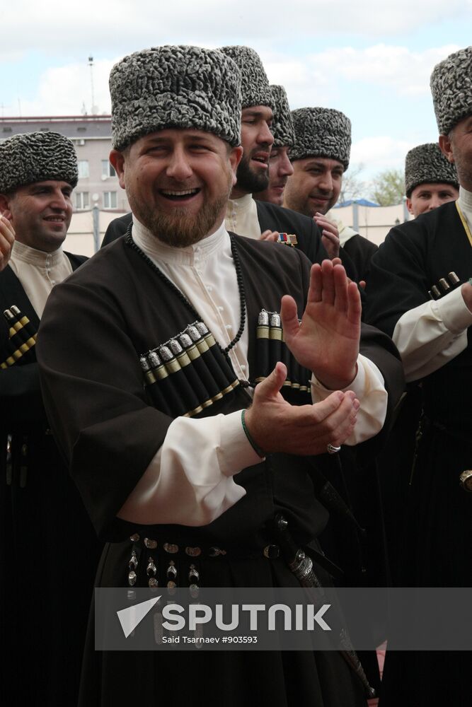 R. Kadyrov takes part in celebrations for Chechen Language Day