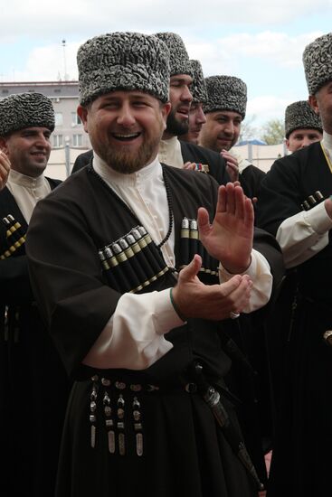 R. Kadyrov takes part in celebrations for Chechen Language Day