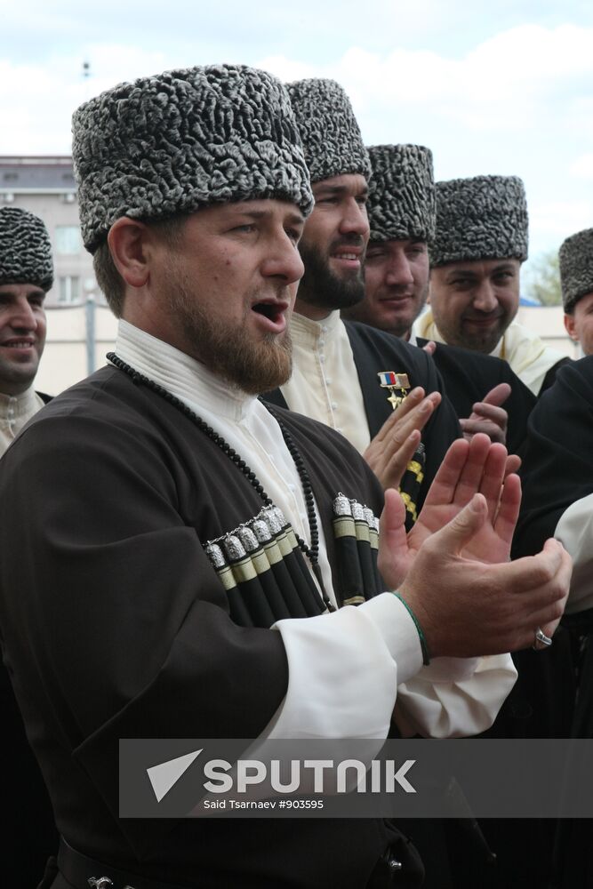 R. Kadyrov takes part in celebrations for Chechen Language Day