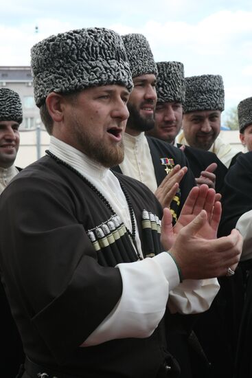 R. Kadyrov takes part in celebrations for Chechen Language Day