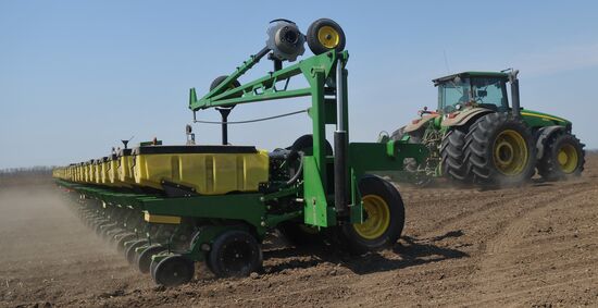 Sowing time on the crop fields on the South of Russia