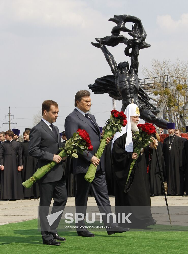Dmitry Medvedev attends Chernobyl-commemorating events