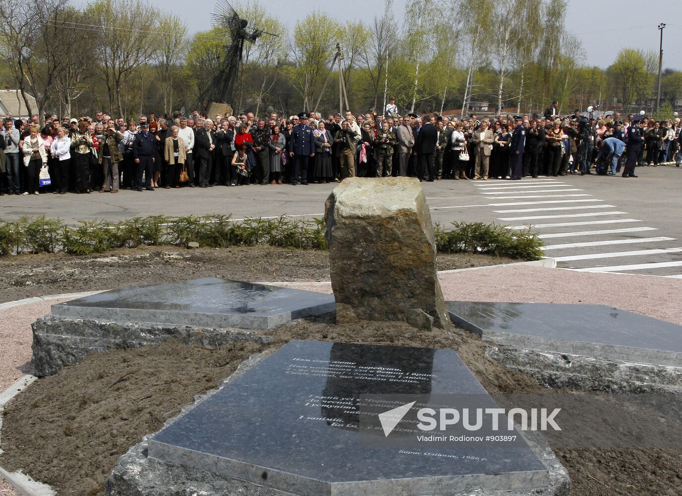 Laying stone for first victims of Chernobyl disaster