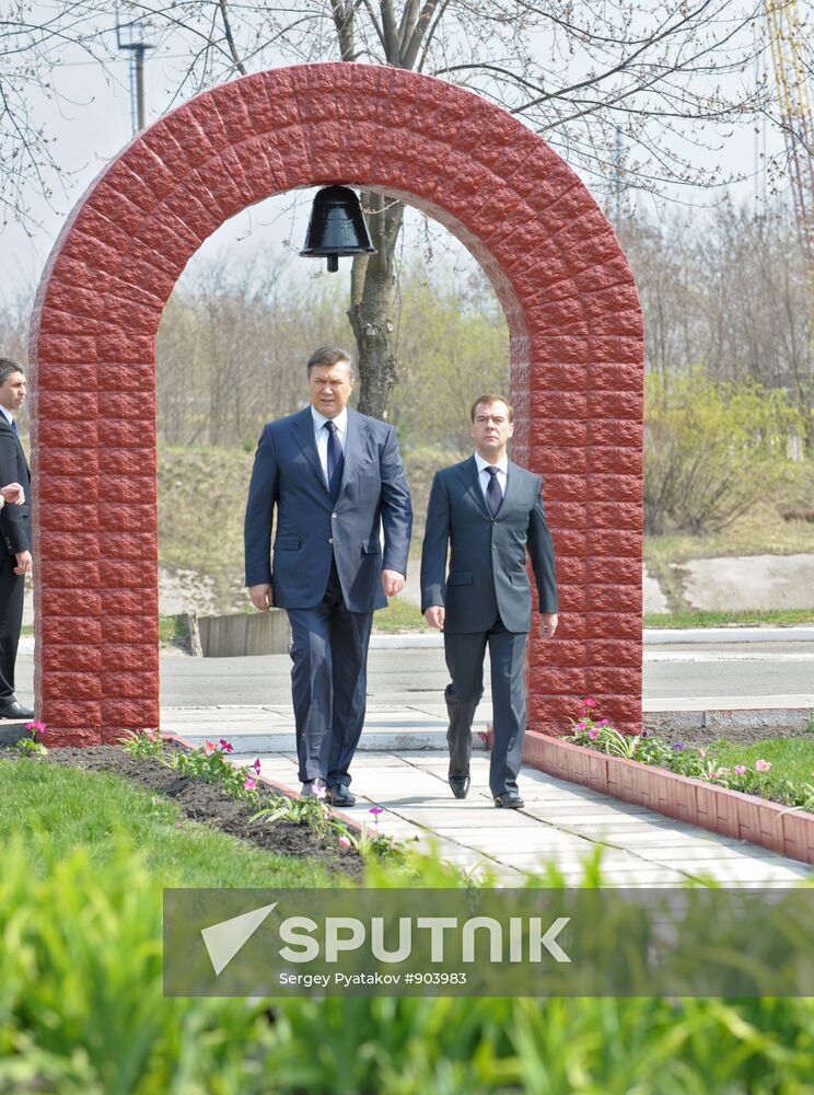 Medvedev attends Chernobyl anniversary events