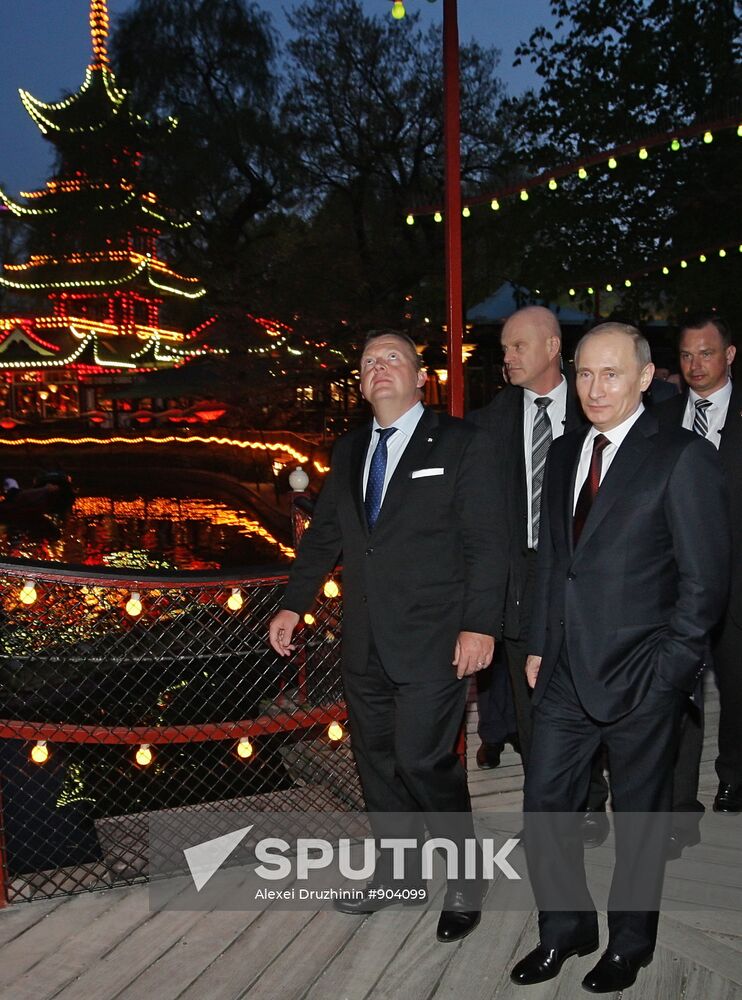 Russian Prime Minister Vladimir Putin visiting Denmark