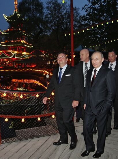 Russian Prime Minister Vladimir Putin visiting Denmark