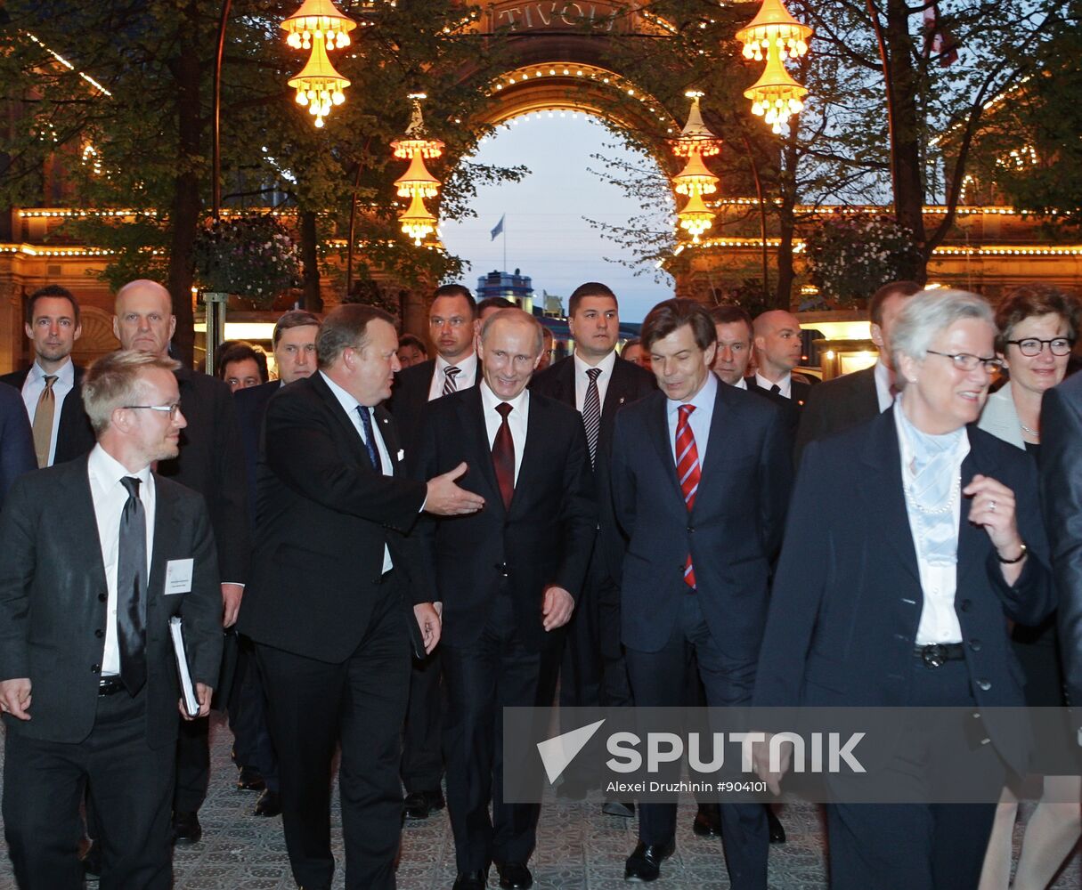 Russian Prime Minister Vladimir Putin visiting Denmark