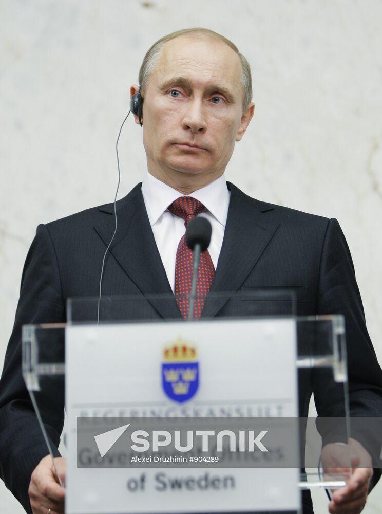 Russian Prime Minister Vladimir Putin visits Stockholm