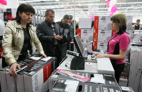 Opening of German chain store Media Markt in Novosibirsk
