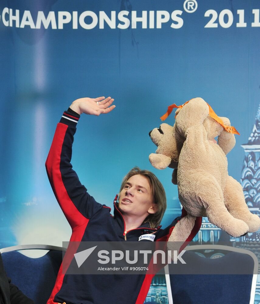 Russia's Arthur Gatchinsky on performing his free skating program at the Men's Events of the World Figure Skating Championship 2011. Location: Russia, Moscow. Author: Alexander Vilf/Sputnik. Arthur Gatchinsky