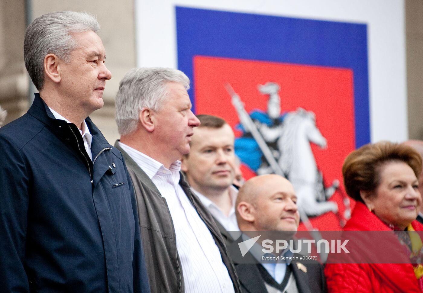 Sergei Sobyanin at rally dedicated to Spring and Labor Day