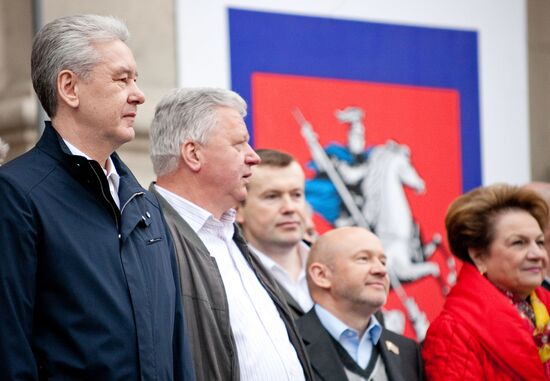 Sergei Sobyanin at rally dedicated to Spring and Labor Day