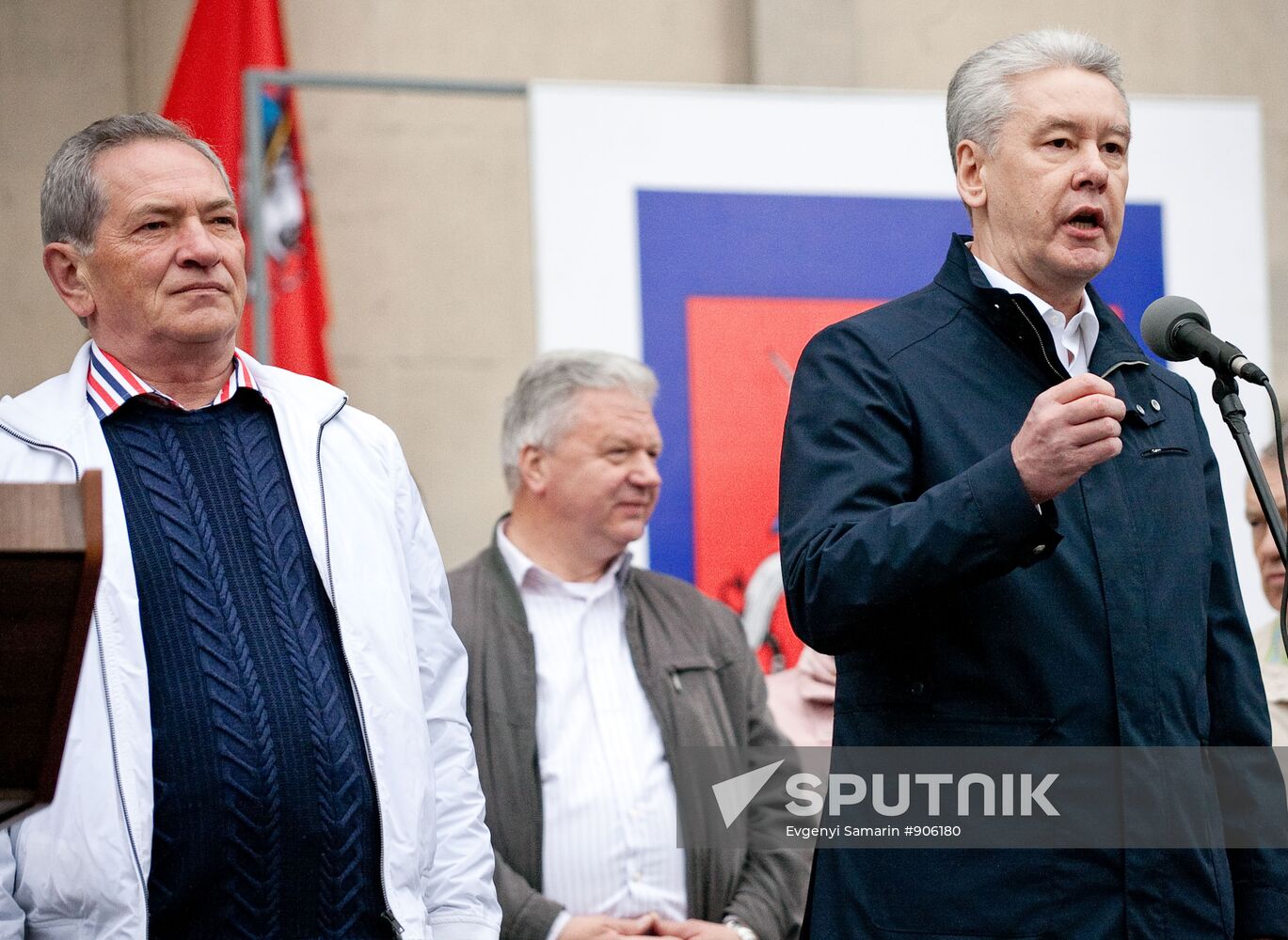 Sergei Sobyanin at rally dedicated to Spring and Labor Day