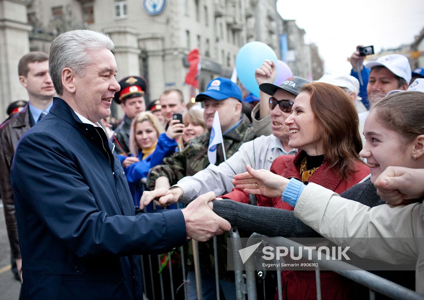 Sergei Sobyanin at rally dedicated to Spring and Labor Day