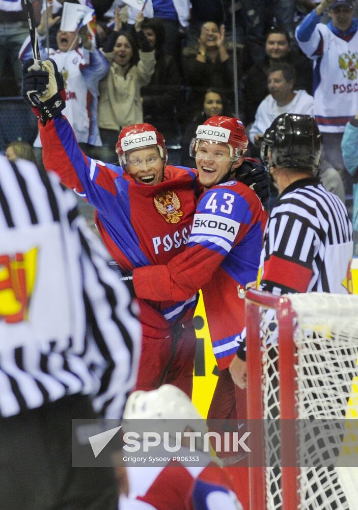 Hockey. World Chanpionship. Match Russia - Slovenia