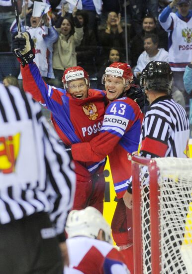 Hockey. World Chanpionship. Match Russia - Slovenia
