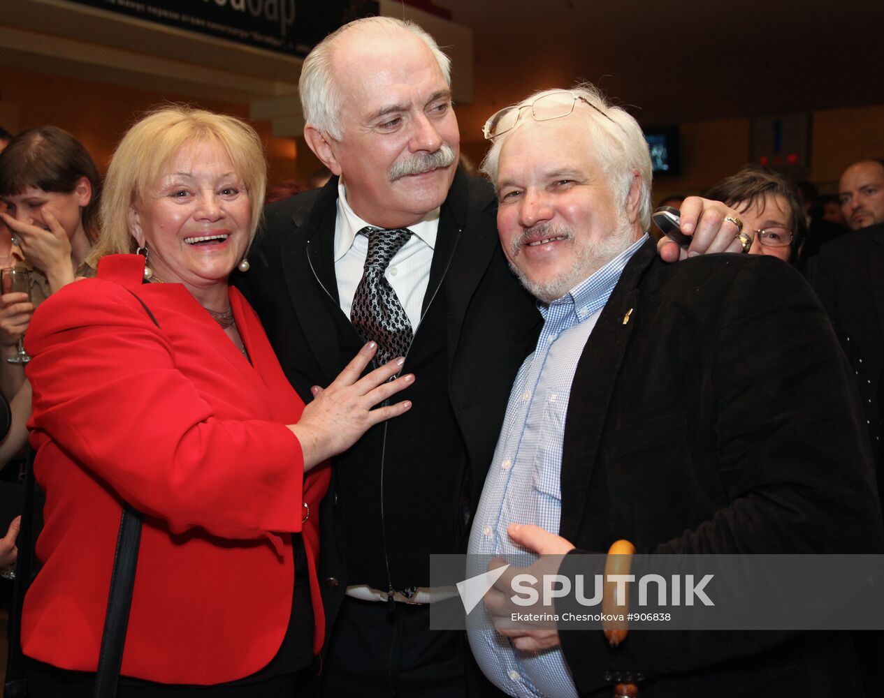 Tatyana Yegorova, Nikita Mikhalkov and Sergey Shelekhov