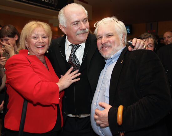 Tatyana Yegorova, Nikita Mikhalkov and Sergey Shelekhov