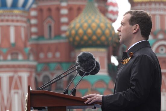 Dmitry Medvedev attends Victory Parade, Red Square