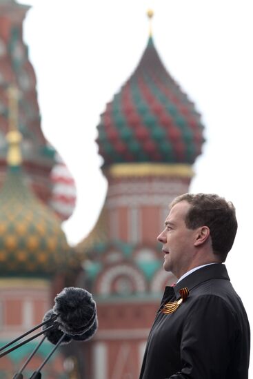 Dmitry Medvedev attends Victory Parade, Red Square